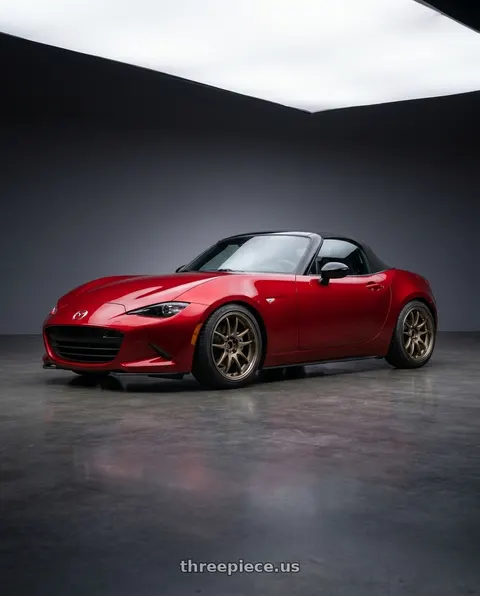 2024 Mazda MX-5 Miata with Work Cr 2P 4x100 17x8.0 +38 Matte Bronze wheels
