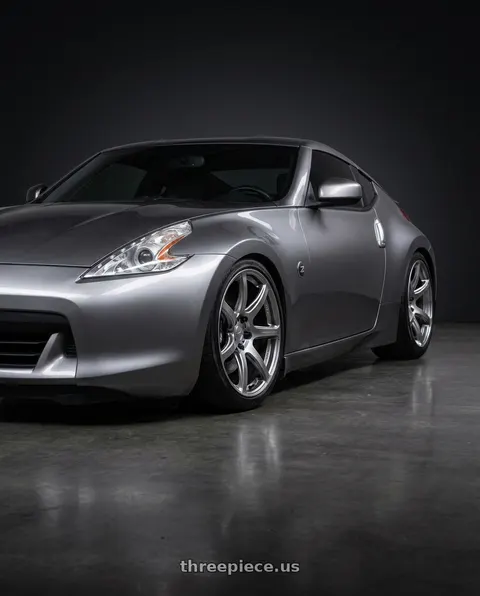 2009 Nissan 370Z with Work Emotion T7r 5x100 18x10.5 +12 Gt Silver wheels