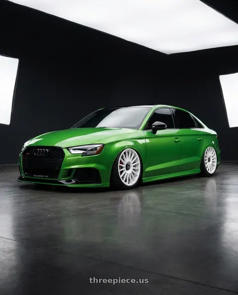 2016 Audi S3 with fifteen52 PODIUM 5x112 / 5x120 18x8.5 +35 RALLY WHITE (GLOSS WHITE) wheels