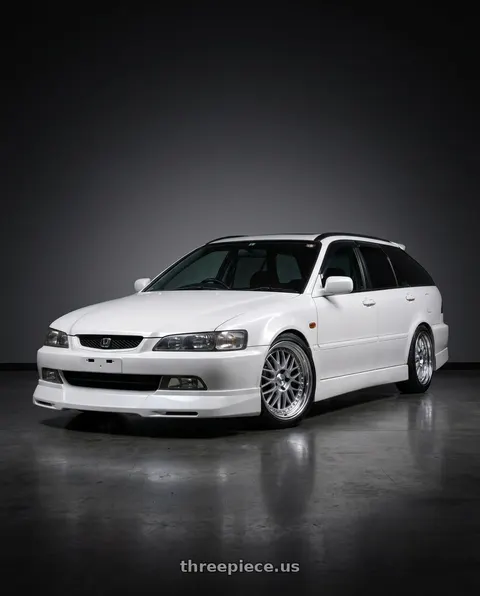 1998 Honda Accord with Work Meister M1 3p 4x114.3 18x8+38 O Disk Silver wheels