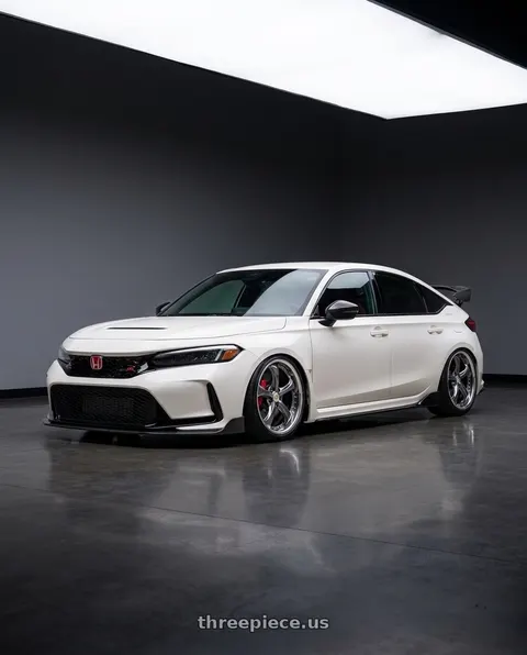 2025 Honda Civic Type R with Work Wheels VS-KF 5X114.3 19x9.5+34 Brilliant Silver Black A Disk FULL REVERSE wheels
