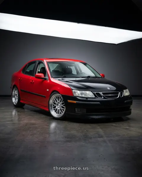 2007 Saab 9-3 Aero with ESR Wheels SR SERIES SR01 5x110 18x8.5 +30 Hyper Silver wheels