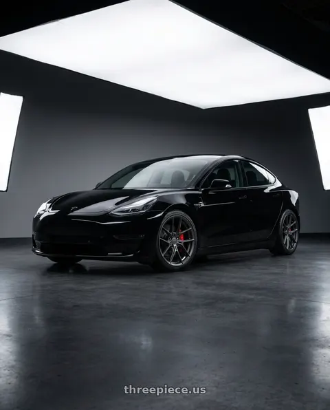 2019 Tesla Model 3 Performance with Vossen HF-5 20x9 / 5x114.3 / +32 / Flat Face / 73.1 - Matte Gunmetal Wheel - HF5-0N02 wheels