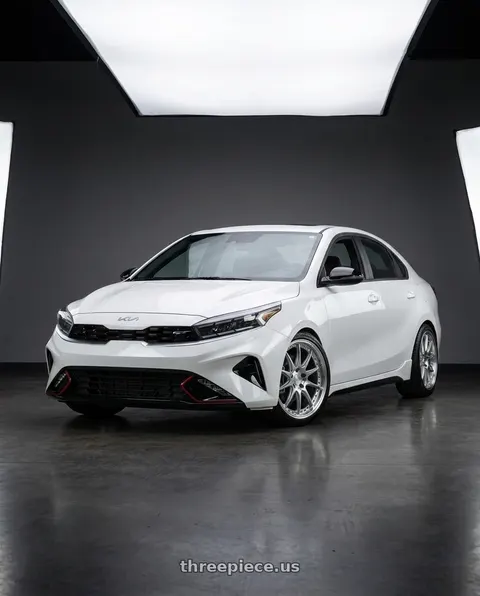 2023 Kia Forte with Aodhan DS07 5x114.3 18x8.5+35 Silver w/Machined Face wheels