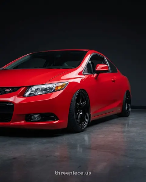 2015 Honda Civic Si with Gram Lights 57CR 5x114.3 17x9+12 Glossy Black wheels