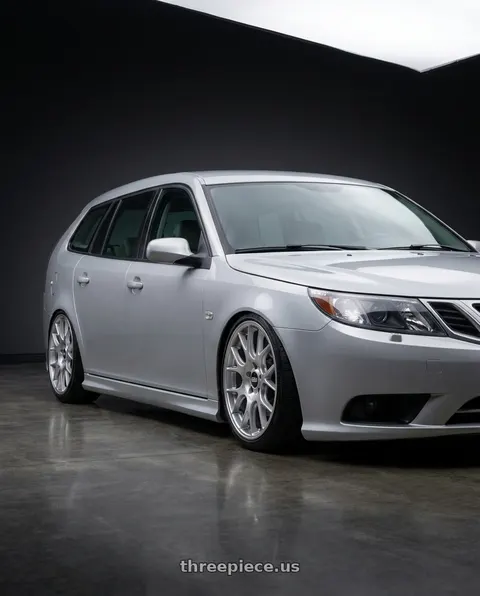 2010 Saab 9-3 with BBS CH-R 5x112 19x8.5 +40 Brilliant Silver Polished Rim Protector wheels