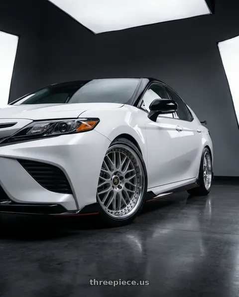 2021 Toyota Camry TRD with Work Vs-Xx 5x114.3 19x8+38 A Disk Light Grey Silver wheels