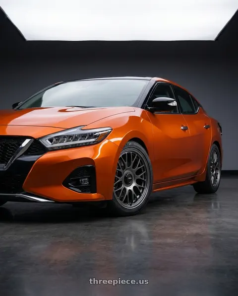 2021 Nissan Maxima with Konig MRK1 5X114.3 19x9.5+40 Hyper Carbon - Gloss Black Gear Cap/Logo/Cover Plate wheels