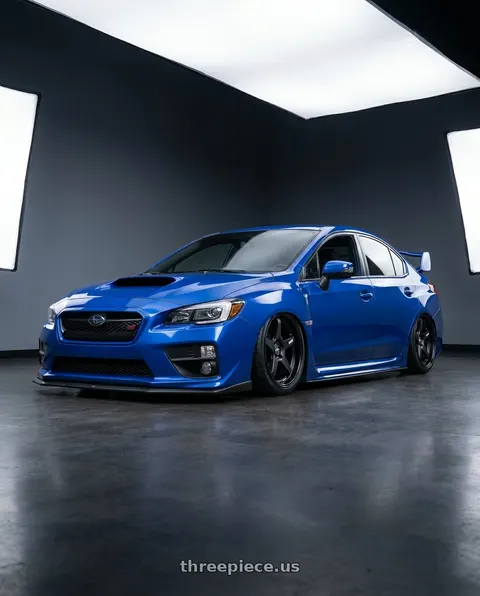 2013 Subaru WRX STI with ESR Wheels APEX SERIES AP5 5x114.3 18x8.5 +30 Matte Black wheels