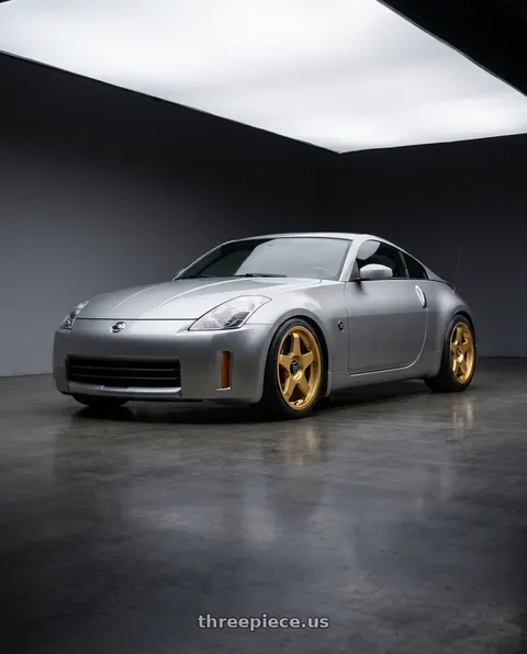 2009 Nissan 350Z with fifteen52 CHICANE 5x112 / 5x120 18x8.5 +35 GOLD (GLOSS GOLD) wheels