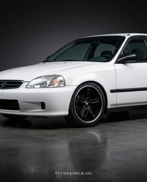 1999 Honda Civic LX with Motegi MR122 4X100/4X114.3 18X9 +45 SATIN BLACK W/ MACHINED STRIPE wheels