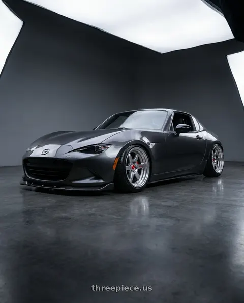 2019 mazda miata RF with Work Cr 2P 4x100 17x8.5 +22 GT Silver wheels
