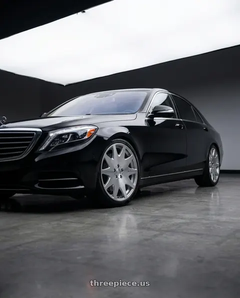 2018 Mercedes-Benz S450 with MRR HR3 5x120 19x9.5  +40 Silver Machine Face wheels