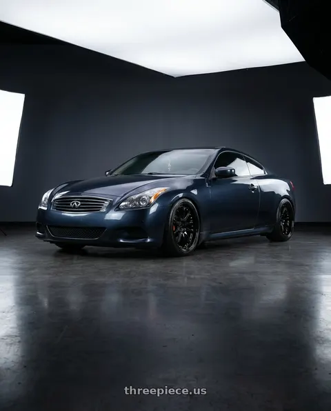 2008 INFINITI G37 Sport with Aodhan DS07 5x114.3 19x9.5+22 Gloss Black W /Gold Rivets wheels