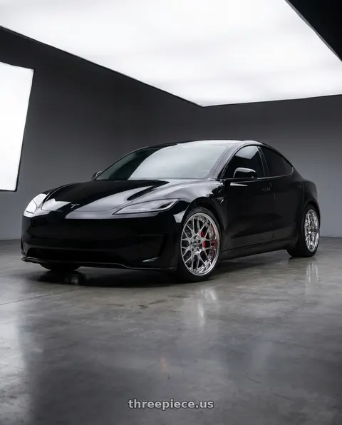 2026 Tesla Model 3 Performance with ESR Wheels CS18 5x114.3 19x9.5 +35 Vacuum Chrome wheels