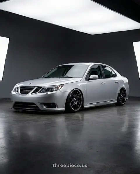 2009 Saab 9-3 with BBS CH-R 5x112 18x8.5 +38 Satin Black Polished Rim Protector wheels