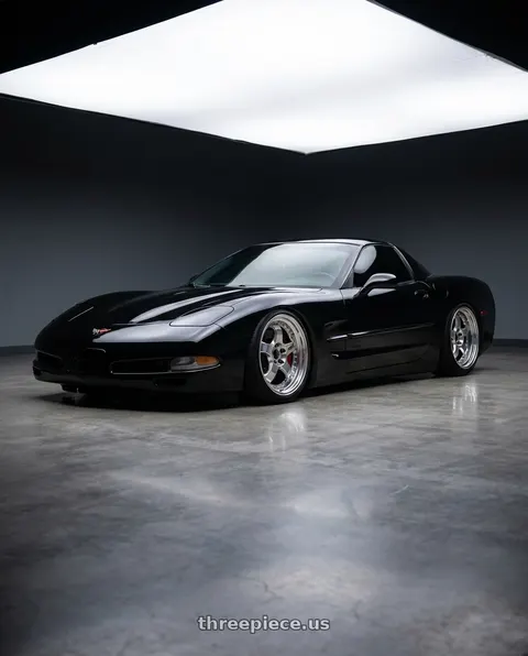 1999 Chevrolet Corvette with Work Meister S1 3P 5x120.65 18x9.5+54 A Disk Bright Buff Finish wheels
