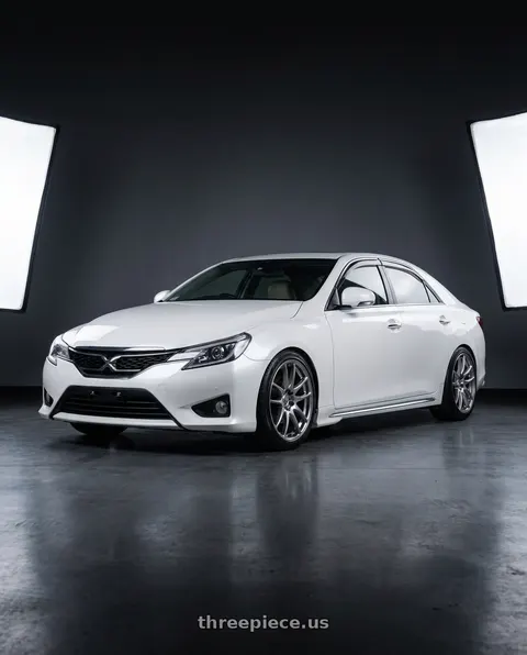2014 Toyota Mark X with Work Emotion Cr Kiwami 5x100 18x8.5 +47 Gt Silver wheels