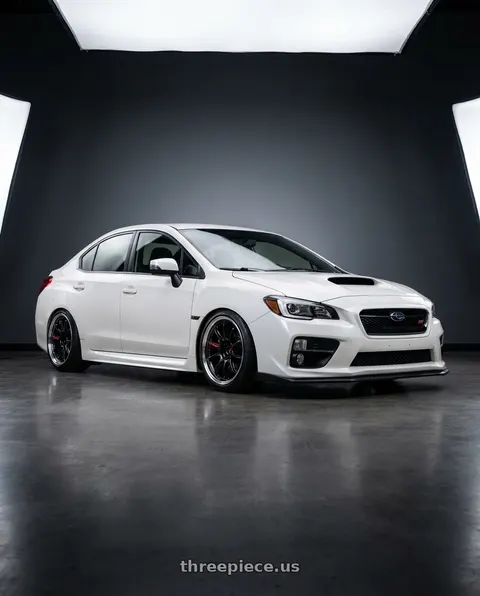2016 Subaru WRX with Work Emotion Zr10 5x114.3 18x9.5 +38 Glim Black Diamond Rim cut wheels