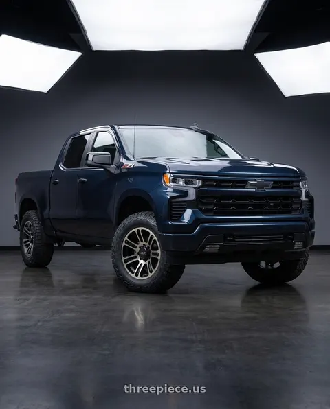 2023 Chevrolet Silverado 1500 with Helo HE904 6X139.7 20X9 -12 SATIN BLACK MACHINED DARK TINT wheels