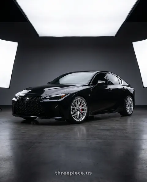 2022 Lexus IS350 with F1R FS3 5x114 19x8.5 +35 Machine Silver wheels