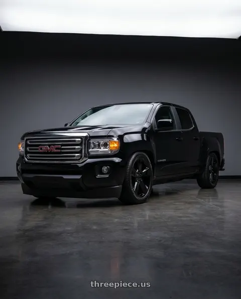 2018 GMC Canyon with OE Wheels CV76 6x139.7 20x9+27 Gloss Black wheels