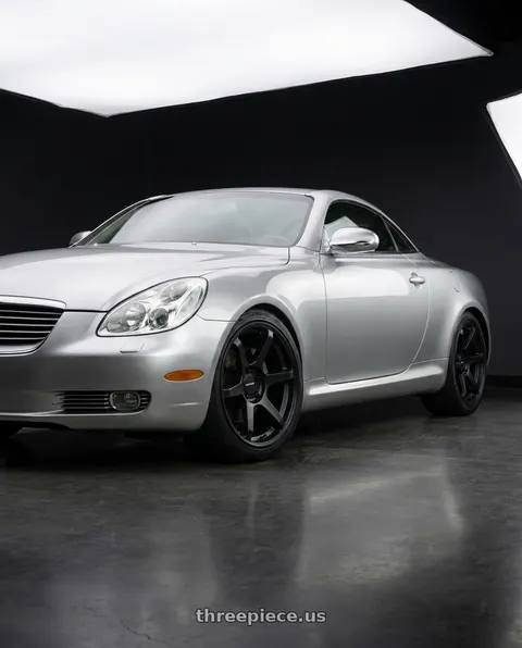 2007 Lexus SC430 with Motegi BATTLE VI 5x114.3 18x8.5 +35 Matte Blackbird Metallic wheels