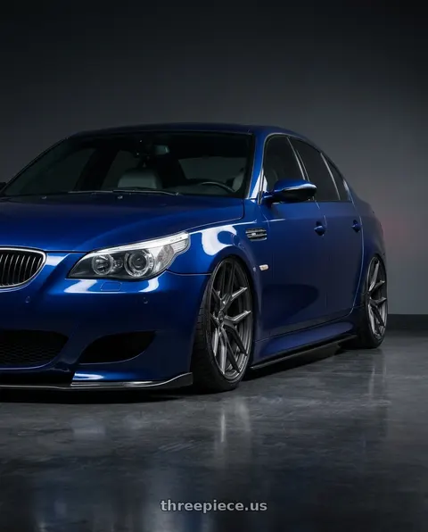 2010 BMW M5 with Vossen HF-5 20x9 / 5x120 / ET35 / Flat Face / 72.56 - Matte Gunmetal Wheel - HF5-0B02 wheels