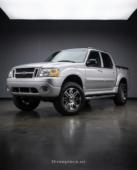 2005 Ford Explorer Sport Trac with Vision Off-Road 375 Warrior 5x114.3 17x8.5+18 Gloss Black Machined Face wheels