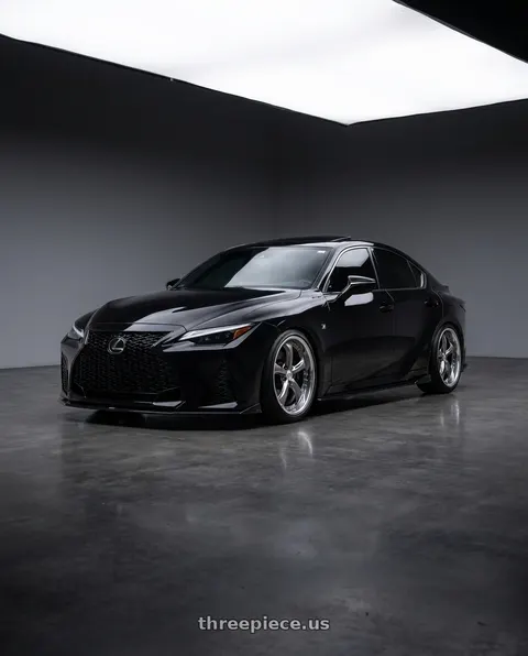 2024 Lexus IS300 with Work Wheels VS-KF 5x114.3 19x9+40 Brilliant Silver Black A Disk STEP RIM wheels