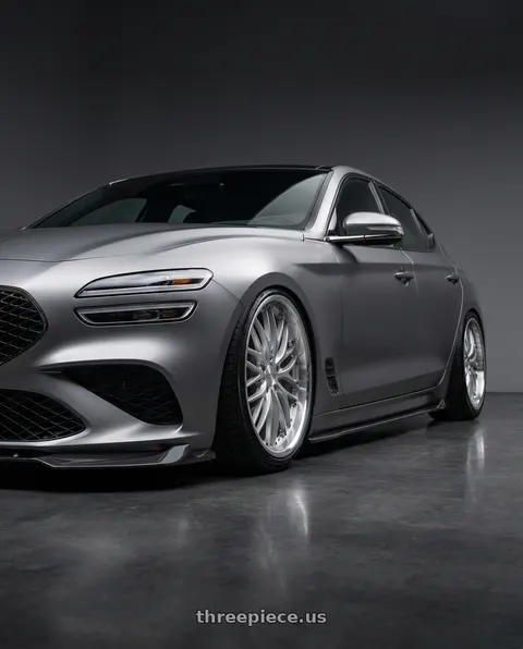 2024 Genesis G70 with MRR GT1 5x114.3 20x8.5  +35 Hyper Silver Machine Lip wheels