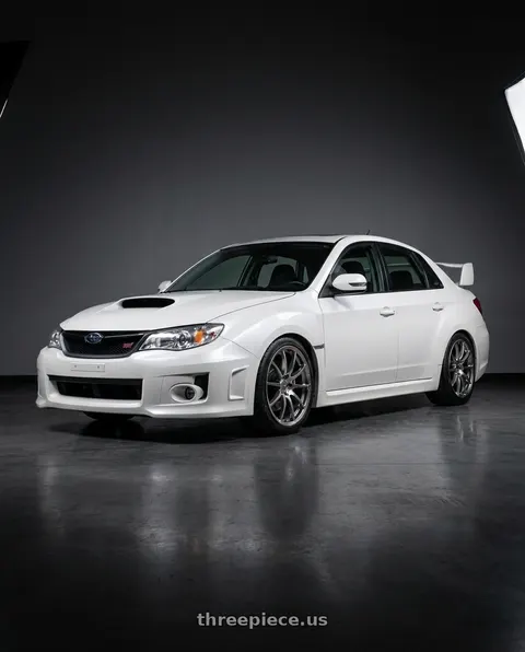 2013 Subaru WRX STI with Volk Racing VERSUS VT125S 5x114.3 18x9.5 +38 GRACE SILVER wheels