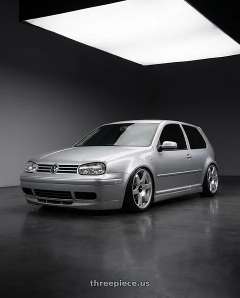 2002 Volkswagen Golf with Rotiform 1PC R114 SIX 5X100/5X112 18X8.5 +35 GLOSS SILVER wheels