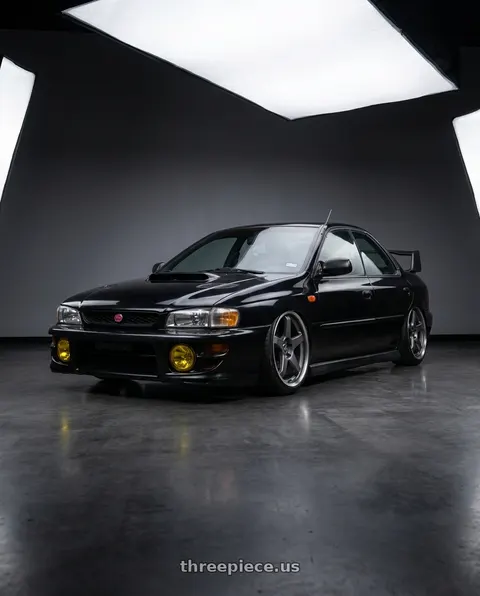 1998 Subaru Impreza with Motegi MR151 CS5 5X100 18X8.5 +30 GUNMETAL WITH MACHINED LIP wheels