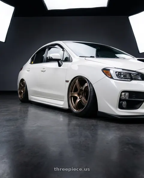 2015 Subaru WRX STI with Advan Racing TC4 5x114.3 18x9.5 +45 UMBER BRONZE METALLIC & RING wheels