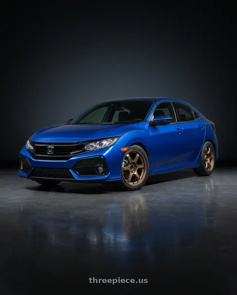 2019 Honda Civic with Gram Lights 57DR 5x114.3 18x8.5+37 Bronze II wheels