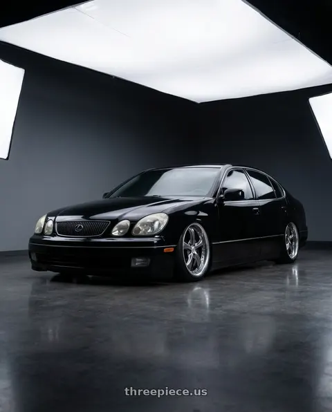 1998 Lexus GS300 with Work Wheels VS-KF 5x114.3 19x9.5+40 Brilliant Silver Black O Disk STEP RIM wheels
