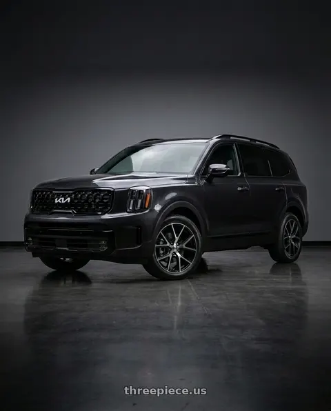 2025 Kia Telluride SX Prestige with V�xx Lumi 5x114.3 20x9+34 Gloss Black Machined Face wheels