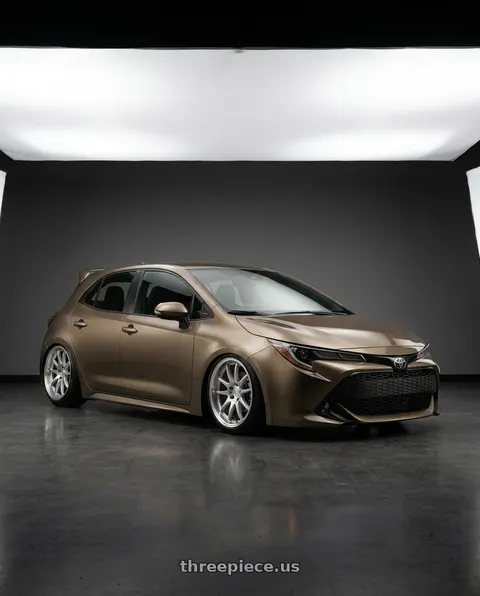 2019 Toyota Corolla with Aodhan DS02 5X100 18x8.5+35 Silver w/Machined Face wheels