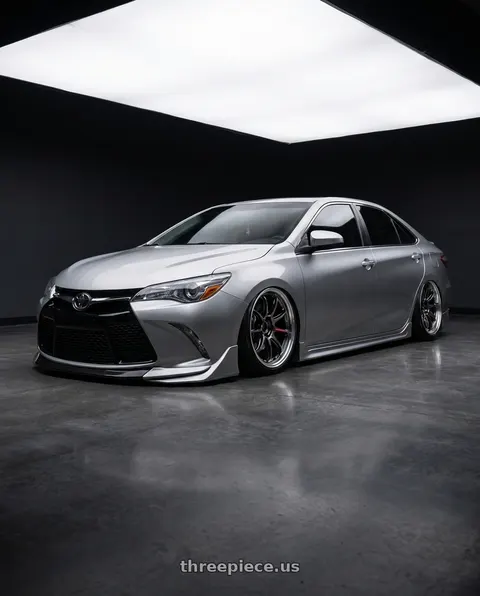 2017 Toyota Camry SE with Work Emotion Zr10 5x120 18x8.5 +38 Glim Black Diamond Rim cut wheels