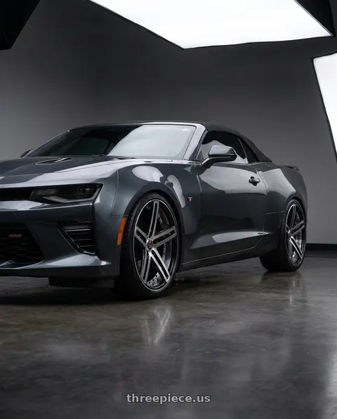 2018 Chevrolet Camaro SS with Axe EX20 5x120 22X10.5+38 BLACK AND POLISHED FACE wheels