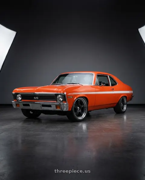 1972 Chevrolet Nova with SSR Professor SP4 5x120.65 20X8 11 NR Disk Flat Black wheels