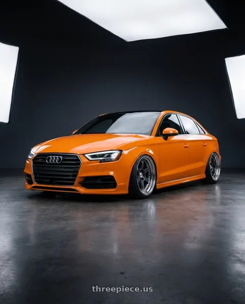 2017 Audi RS3 with Work Meister L1 3P 5x112 19x11+31 A Disk Matte Gunmetal wheels