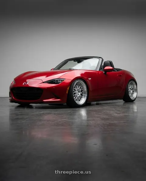 2016 Mazda MX-5 Miata Grand Touring with Aodhan AH02 4x100 / 4x114.3 17x8+35 Silver w/ Machined Lip wheels