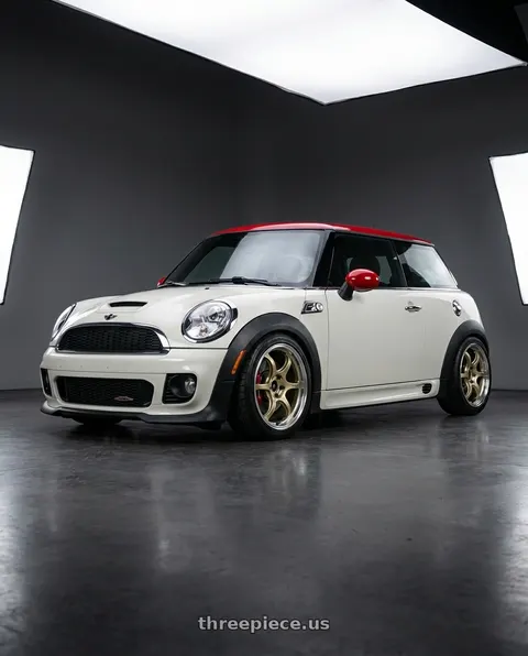 2013 mini cooper JCW with Advan Racing RG-D2 4x100 17x7.0 +42 MACHINING & CHAMPAGNE GOLD wheels