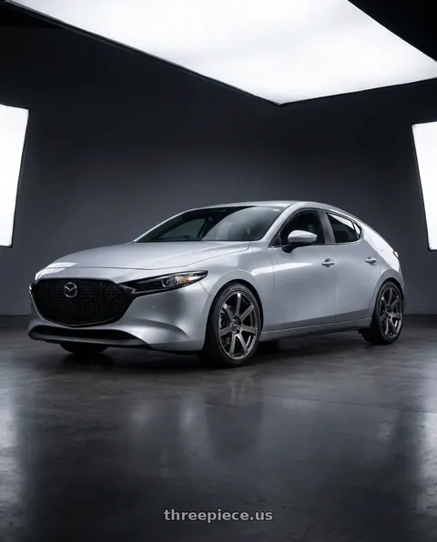 2022 Mazda 3 with Enkei PF07 5x114.3 18x8+45 Dark Silver wheels