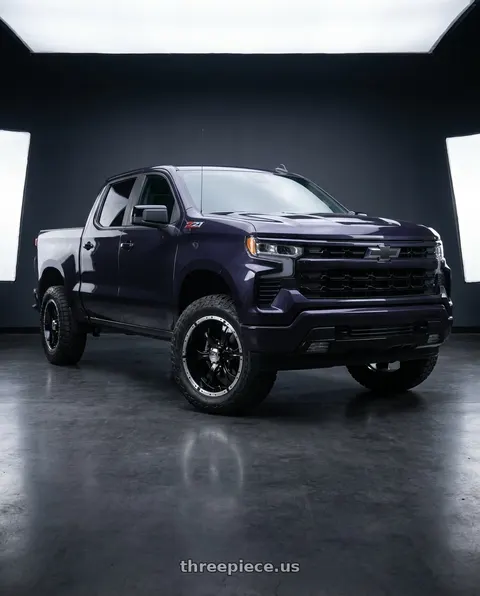 2023 Chevrolet Silverado 1500 with Helo HE791 MAXX 6X139.7 20X10 -12 GLOSS BLACK MACHINED wheels