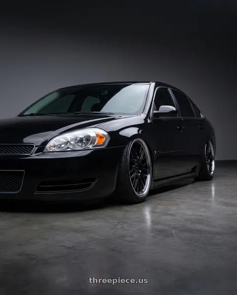 2012 Chevrolet Impala LT with Petrol P4C 5X115 16X7 +40 GLOSS BLACK W/ MACHINED CUT LIP wheels