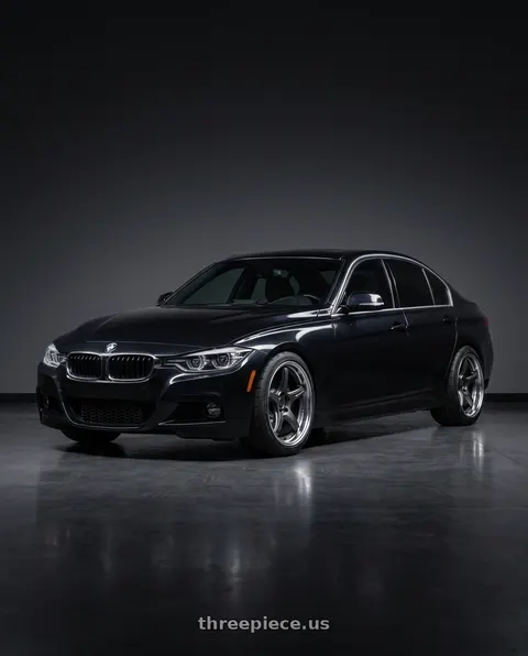 2016 BMW 340i with Work T5R 2P 5x120 19x8.5 +38 Matte Gunmetal wheels