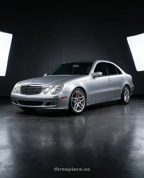 2003 Mercedes-Benz E320 with Heritage Wheel EBISU MonoC 5x112 18x8.5+35 Silver wheels